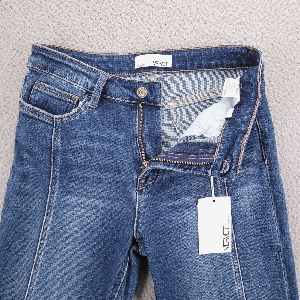 VERVET Jeans Size 26 Straight Ankle Split Hem Mid Rise Stretch Denim NEW - Picture 6 of 16